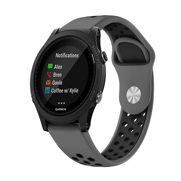 Watch Band – Silicone (22mm) #18 For Garmin Forerunner 935 Grey+Black