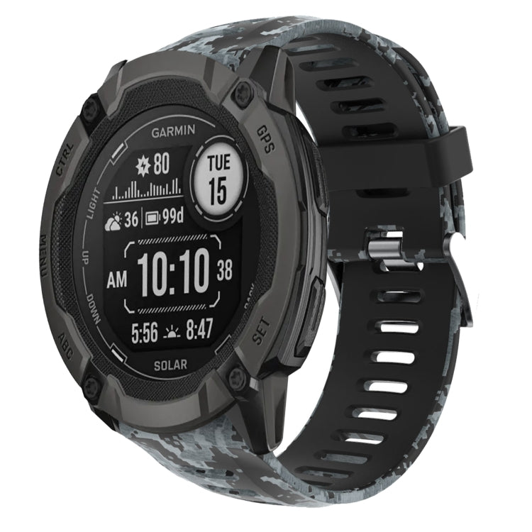 Watch Band – Silicone (26mm) #9 For Garmin Instinct 2X Solar Black+Digital Camouflage