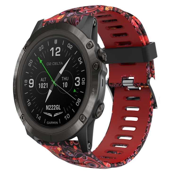 Watch Band – Silicone (26mm) #9 For Garmin D2 Delta PX Red+Jellyfish Camouflage