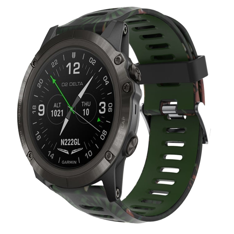 Watch Band – Silicone (26mm) #9 For Garmin D2 Delta PX Army Green+Bamboo Camouflage