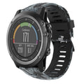 Watch Band – Silicone (26mm) #7 For Garmin Fenix 3 Sapphire Black+Digital Camouflage