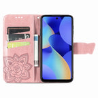 Butterfly Love Flower Embossed Leather Phone Case – Lanyard, Card Slot, Leather, For Tecno Spark 10 Pro, For Tecno Spark 10C
