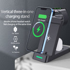 B20 18W 3 in 1 Wireless Charger Stand Charger Dock for iPhone Apple Watch Series, B20 for Apple
