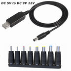 DC 5V to DC 9V 12V USB Voltage Step Up Converter Cable with 1A Step-up Volt Transformer Power Regulator Cable with LED Display, DC 5V to DC 9V 12V DC 5V to DC 9V 12V