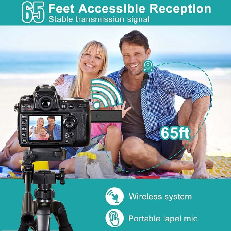 Lavalier Wireless Noise Reduction Microphone for Phone / Camera / Laptop / MacBook with 3.5mm Receiver, One by One, One by Two