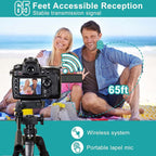 Lavalier Wireless Noise Reduction Microphone for Phone / Camera / Laptop / MacBook with 3.5mm Receiver, One by One, One by Two