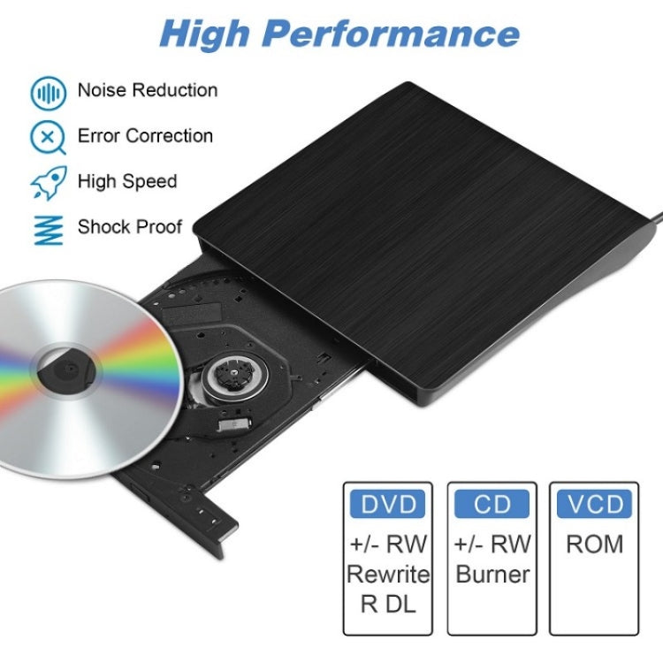 BT638 Notebook Desktop External USB 3.0 Portable CD Player CD-RW Optical Drive Burner, BT638 – Ultra-thin