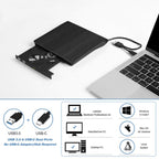 BT638 Notebook Desktop External USB 3.0 Portable CD Player CD-RW Optical Drive Burner, BT638 – Ultra-thin