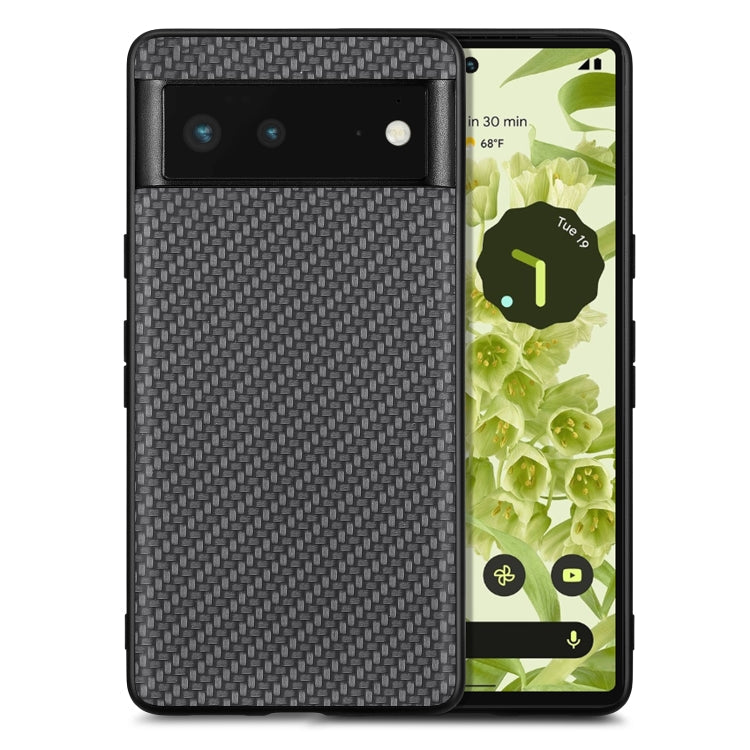 Carbon Fiber Texture Leather Back Cover Phone Case – Leather, For Google Pixel 6
