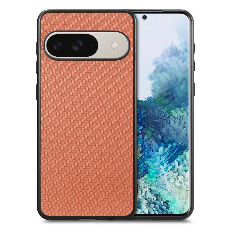 Carbon Fiber Texture Leather Back Cover Phone Case – Leather, For Google Pixel 9 / 9 Pro, For Google Pixel 7a, For Google Pixel 6a, For Google Pixel 6 Pro