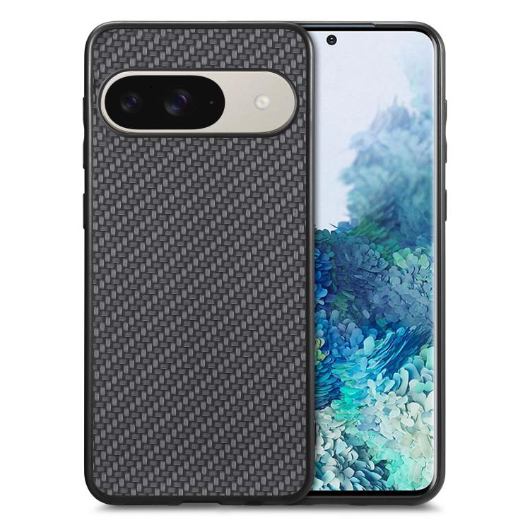 Carbon Fiber Texture Leather Back Cover Phone Case – Leather, For Google Pixel 10 Pro XL, For Google Pixel 10 / 10 Pro, For Google Pixel 9a, For Google Pixel 9 Pro XL