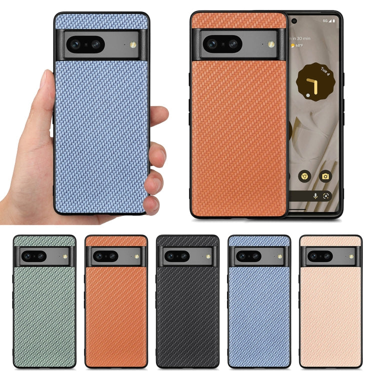 Carbon Fiber Texture Leather Back Cover Phone Case – Leather, For Google Pixel 6