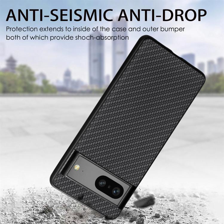 Carbon Fiber Texture Leather Back Cover Phone Case – Leather, For Google Pixel 6