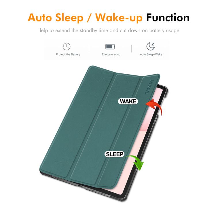 ENKAY Tri-fold Custer Texture Leather Smart Tablet Case – Shockproof, Waterproof, Flip, For Honor Pad 10 12.1, For Honor Pad X8 Pro / X9 11.5, For Honor Pad V8