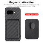 Carbon Fiber Leather Card Magsafe Phone Case – Magnetic, Leather, For Google Pixel 9a, For Google Pixel 7 Pro, For Google Pixel 7, For Google Pixel 6