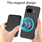Carbon Fiber Leather Card Magsafe Phone Case – Magnetic, Leather, For Google Pixel 9a, For Google Pixel 7 Pro, For Google Pixel 7, For Google Pixel 6
