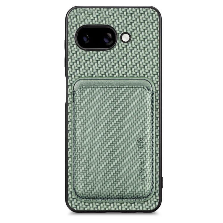 Carbon Fiber Leather Card Magsafe Phone Case – Magnetic, Leather, For Google Pixel 9a, For Google Pixel 7 Pro, For Google Pixel 7, For Google Pixel 6 For Google Pixel 9a Green