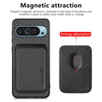 Carbon Fiber Leather Card Magsafe Phone Case – Magnetic, Leather, For Google Pixel 10 Pro XL, For Google Pixel 9 Pro XL, For Google Pixel 10 / 10 Pro, For Google Pixel 9 / 9 Pro