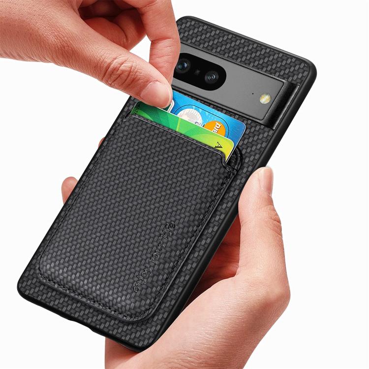 Carbon Fiber Leather Card Magsafe Phone Case – Magnetic, Leather, For Google Pixel 9a, For Google Pixel 7 Pro, For Google Pixel 7, For Google Pixel 6
