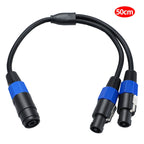 JUNSUNMAY Speakon Female to Speakon Male 2 in 1 Audio Speaker Adapter Cable, Length: 50cm Default Title