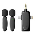 3 in 1 Mini Wireless Lavalier Microphones for iPhone / Android / Camera with Noise Reduction Function, One by Two One by Two