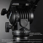 YUNTENG VCT-6006 Professional Hydraulic Head Aluminum Tripod, VCT-6006