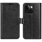 R64 Texture Horizontal Flip Leather Phone Case – Wear-resistant, Card Slot, Flip, For iPhone 15 For iPhone 15 Black