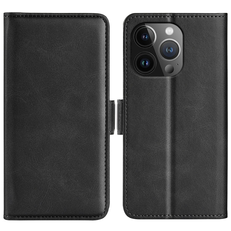 Dual-side Magnetic Buckle Horizontal Flip Leather Phone Case – Wear-resistant, Magnetic, Card Slot, For iPhone 16, For iPhone 15 Pro Max, For iPhone 15 Pro, For iPhone 15 Plus For iPhone 15 Pro Max Black