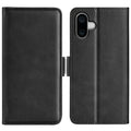 Dual-side Magnetic Buckle Horizontal Flip Leather Phone Case, For iPhone 16, For iPhone 15 Pro Max, For iPhone 15 Pro, For iPhone 15 Plus For iPhone 16 Black