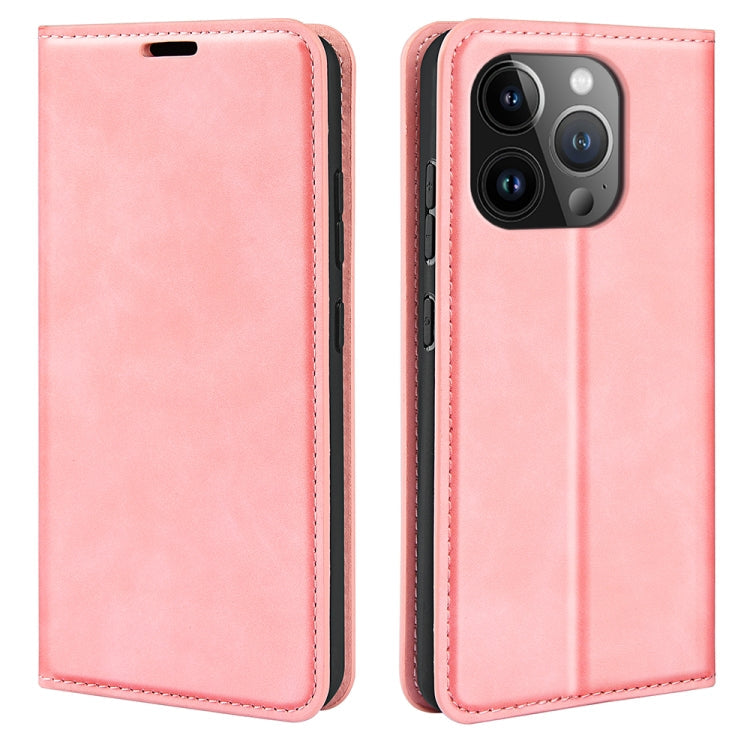 Retro-skin Magnetic Suction Leather Phone Case – Wear-resistant, Magnetic, Card Slot, For iPhone 16, For iPhone 15 Pro Max, For iPhone 15 Pro, For iPhone 15 Plus For iPhone 15 Pro Max Pink