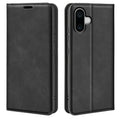 Retro-skin Magnetic Suction Leather Phone Case, For iPhone 16, For iPhone 15 Pro Max, For iPhone 15 Pro, For iPhone 15 Plus For iPhone 16 Black