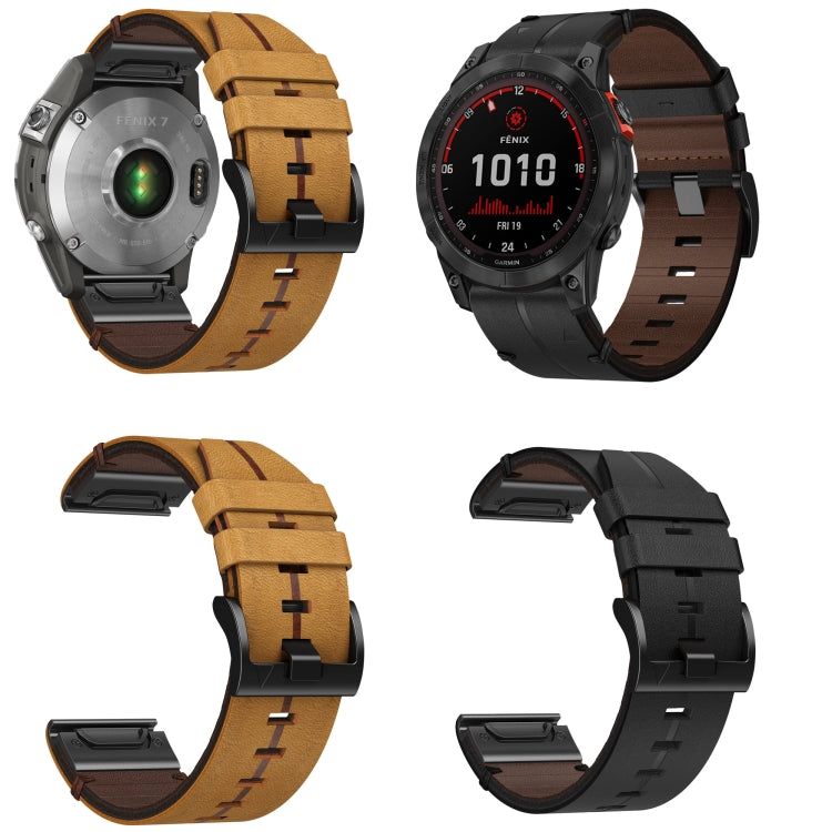 Leather Textured 22mm Watch Band, For Garmin Approach S62, For Garmin Fenix 6 Pro GPS, For Garmin Fenix 5, For Garmin Fenix 5 Plus, For Garmin Instinct, For Garmin Fenix 6 GPS, For Garmin Fenix 6 Sapphire GPS, For Garmin Forerunner 945...