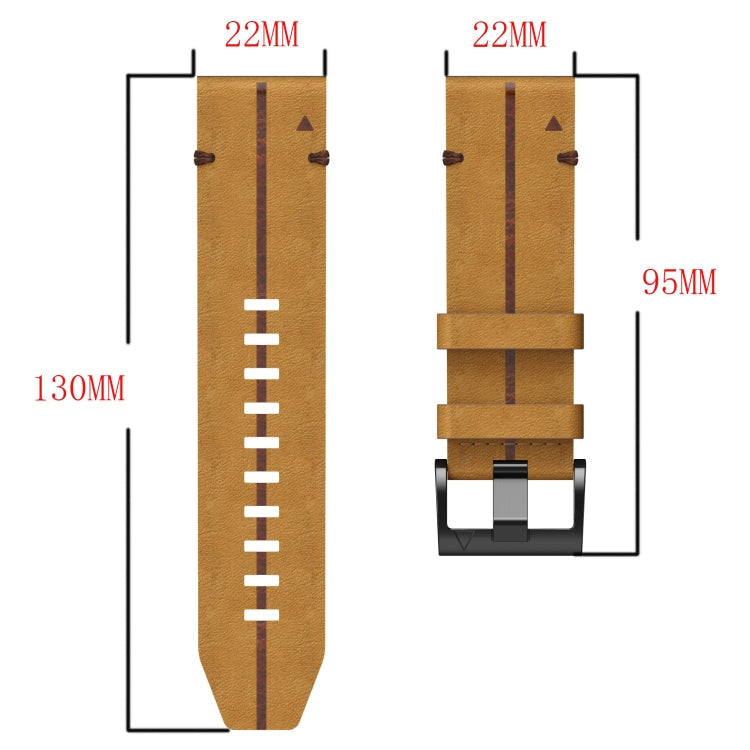 Leather Textured 22mm Watch Band, For Garmin Approach S62, For Garmin Fenix 6 Pro GPS, For Garmin Fenix 5, For Garmin Fenix 5 Plus, For Garmin Instinct, For Garmin Fenix 6 GPS, For Garmin Fenix 6 Sapphire GPS, For Garmin Forerunner 945...
