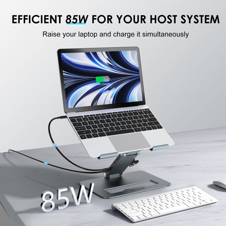 Wavlink UMD07 Adjustable Aluminum Ergonomic Portable Laptop Stand Type-C Docking Station – TPU, 4K