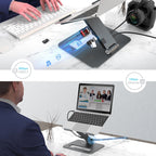 Wavlink UMD07 Adjustable Aluminum Ergonomic Portable Laptop Stand Type-C Docking Station – TPU, 4K