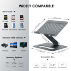 Wavlink UMD07 Adjustable Aluminum Ergonomic Portable Laptop Stand Type-C Docking Station – TPU, 4K