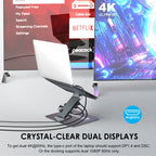 Wavlink UMD07 Adjustable Aluminum Ergonomic Portable Laptop Stand Type-C Docking Station – TPU, 4K