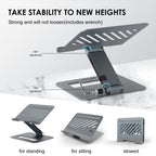 Wavlink UMD07 Adjustable Aluminum Ergonomic Portable Laptop Stand Type-C Docking Station – TPU, 4K