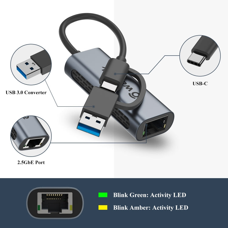 Wavlink NWU330GCA Gigabit Ethernet Adapter Type-C to 2.5 Network Card RJ45 LAN USB3.0 Converter, NWU330GCA – Durable Build, Easy to Use