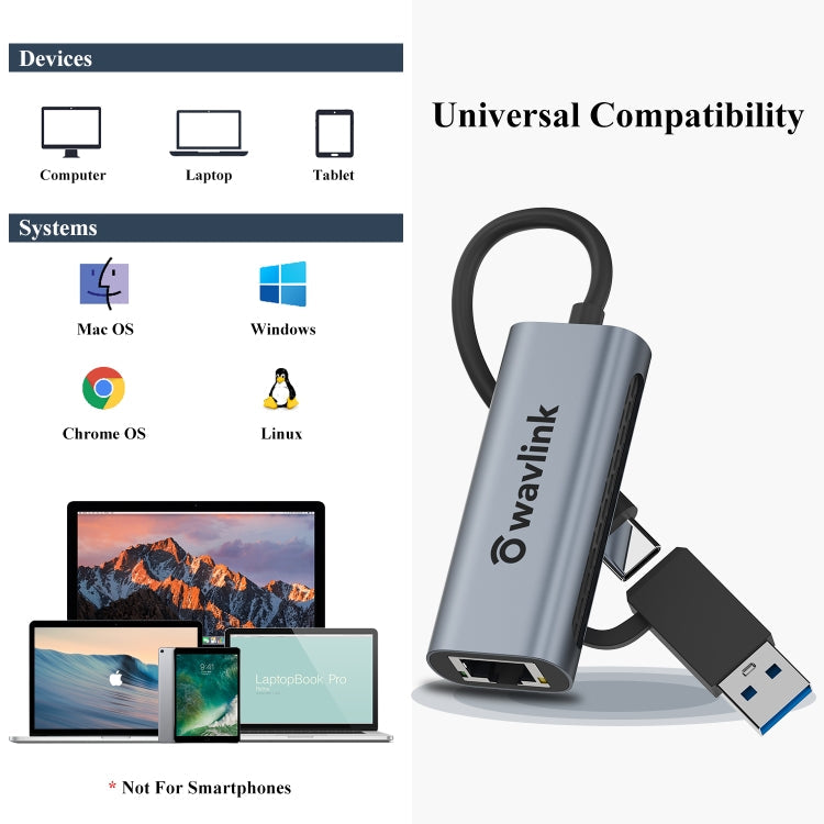 Wavlink NWU330GCA Gigabit Ethernet Adapter Type-C to 2.5 Network Card RJ45 LAN USB3.0 Converter, NWU330GCA – Durable Build, Easy to Use