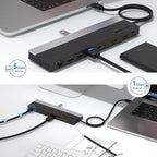 Wavlink UMD08 DisplayPort 12 in 1 Type-C Triple Display Docking Station, UMD08 – Card Slot, TPU, 4K