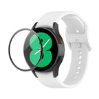 JUNSUNMAY Silicone Adjustable Strap + Full Coverage PMMA Screen Protector Kit, For Samsung Galaxy Watch4 40mm For Samsung Galaxy Watch4 40mm White
