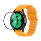 JUNSUNMAY Silicone Adjustable Strap + Full Coverage PMMA Screen Protector Kit, For Samsung Galaxy Watch4 44mm