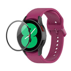 JUNSUNMAY Silicone Adjustable Strap + Full Coverage PMMA Screen Protector Kit, For Samsung Galaxy Watch4 44mm