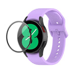 JUNSUNMAY Silicone Adjustable Strap + Full Coverage PMMA Screen Protector Kit, For Samsung Galaxy Watch4 44mm