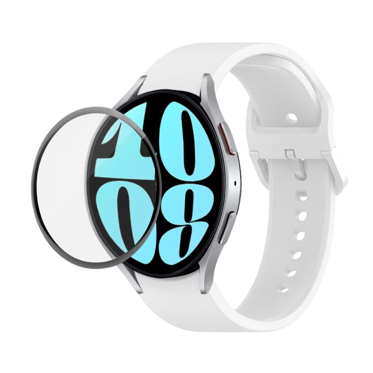 JUNSUNMAY Silicone Adjustable Strap + Full Coverage PMMA Screen Protector Kit, For Samsung Galaxy Watch6 44mm For Samsung Galaxy Watch6 44mm White