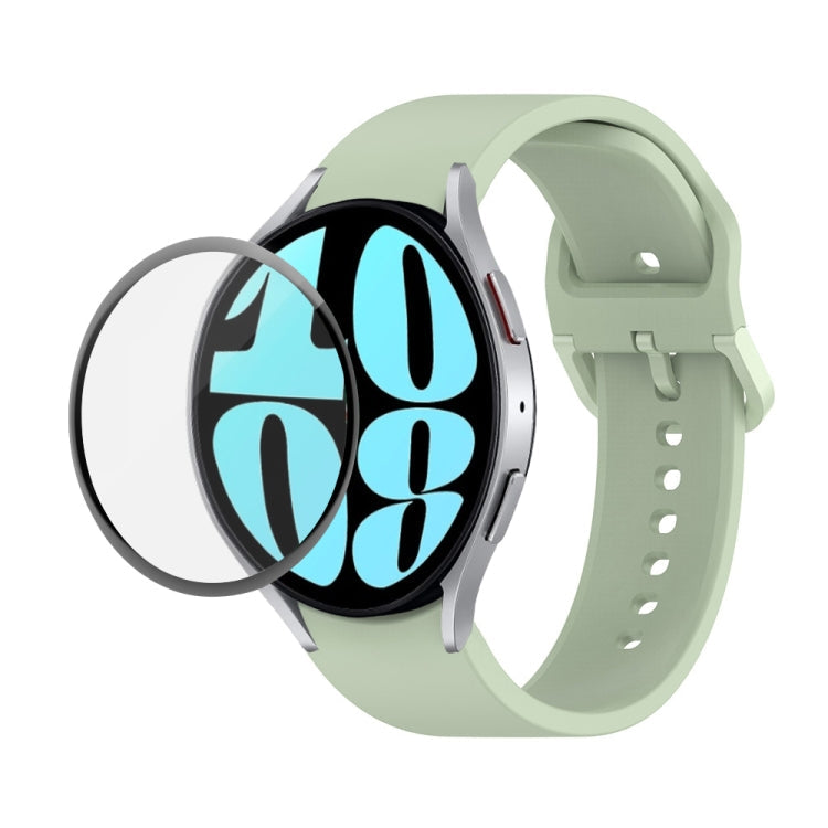 JUNSUNMAY Silicone Adjustable Strap + Full Coverage PMMA Screen Protector Kit – Screen Protector, For Samsung Galaxy Watch6 44mm For Samsung Galaxy Watch6 44mm Light Green