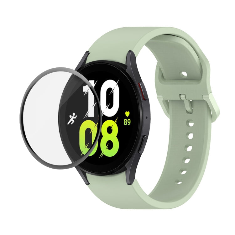 JUNSUNMAY Silicone Adjustable Strap + Full Coverage PMMA Screen Protector Kit – Screen Protector, For Samsung Galaxy Watch5 40mm For Samsung Galaxy Watch5 40mm Light Green
