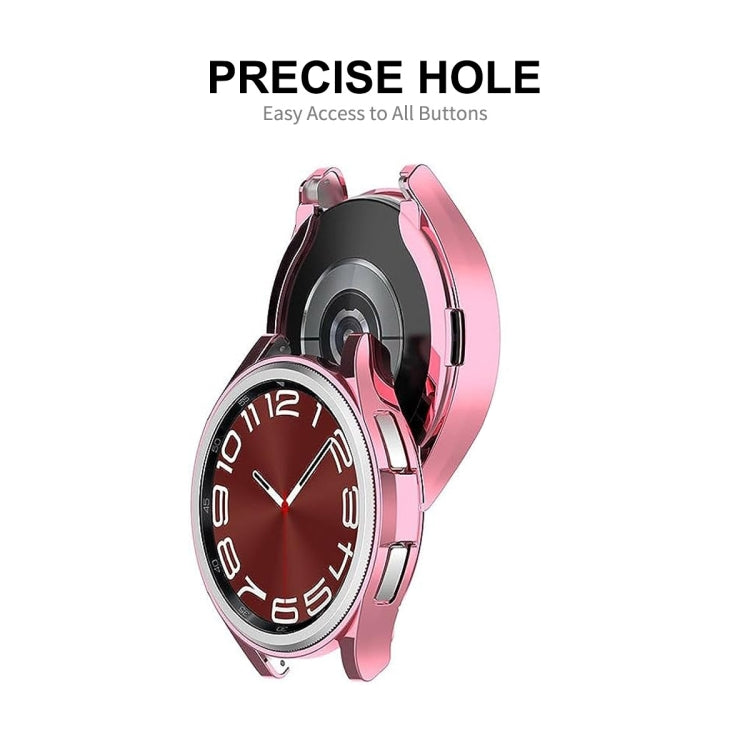 ENKAY Hat-Prince Electroplated Soft TPU Case + 0.2mm 9H Glass Screen Protector – Screen Protector, TPU, For Samsung Galaxy Watch6 Classic 47mm, For Samsung Galaxy Watch6 Classic 43mm