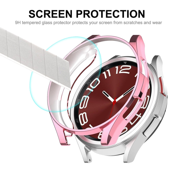 ENKAY Hat-Prince Electroplated Soft TPU Case + 0.2mm 9H Glass Screen Protector – Screen Protector, TPU, For Samsung Galaxy Watch6 Classic 47mm, For Samsung Galaxy Watch6 Classic 43mm